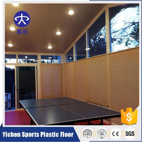 美國(guó)室內(nèi)乒乓球PVC塑膠地板施工效果